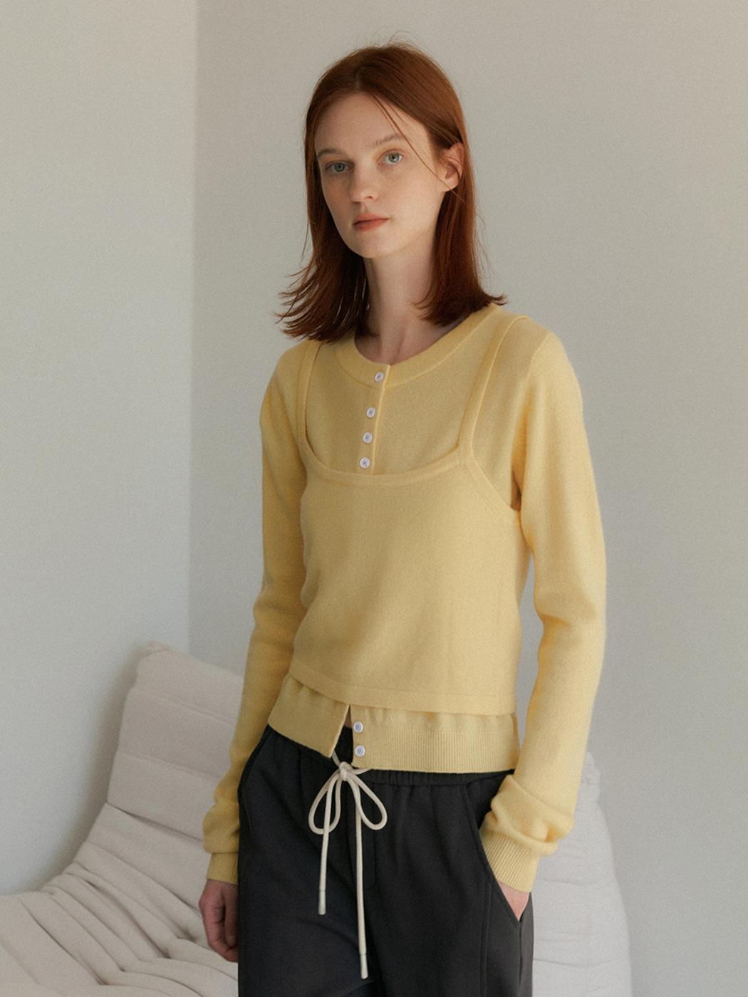 Layered bustier knit (3color)