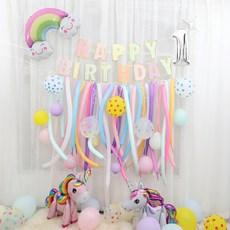 피앤비유니티 실버숫자 유니콘 프리데코 로얄풍선 세트