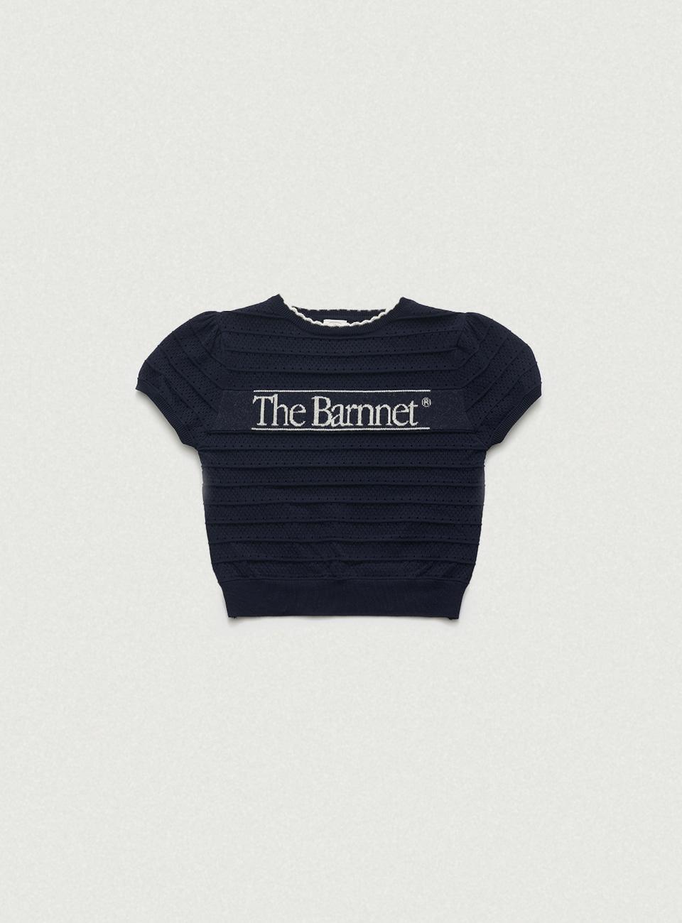 Navy Helen Logo Jacquard Knit Top [4월 초 순차 배송]