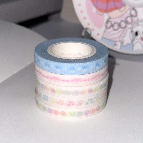 러브크레센트 | 7mm 글리터 마스킹테이프 ver.4 (5종)