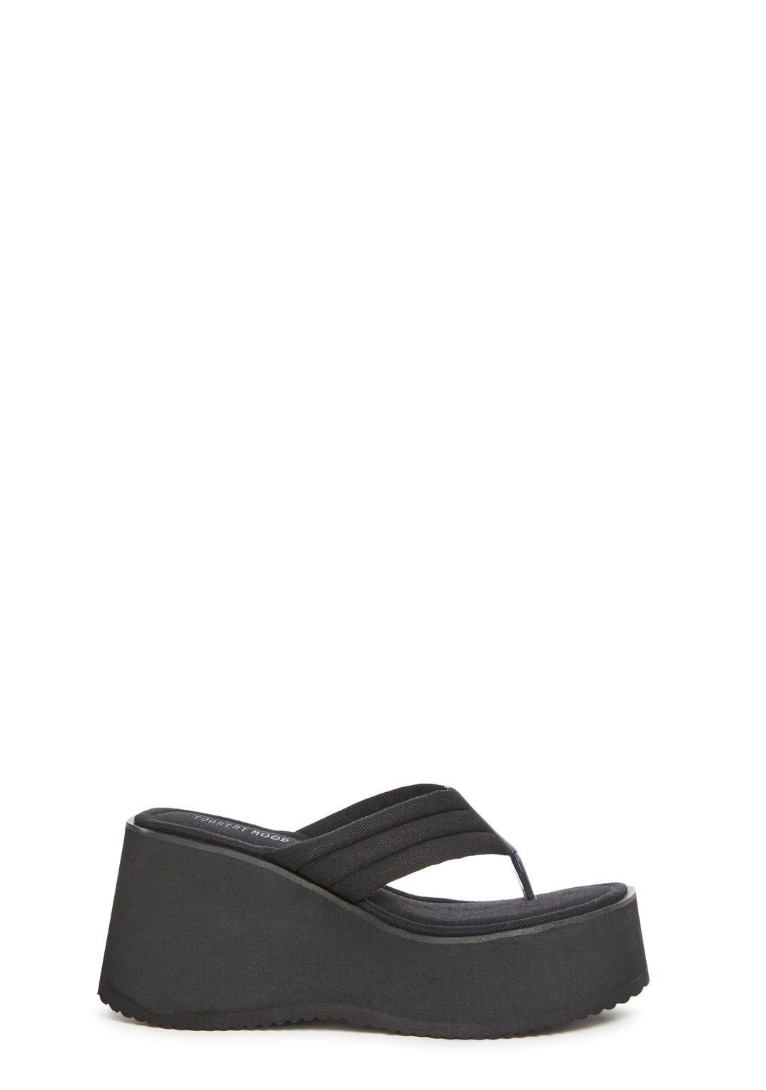 Happy Greetings Platform Sandals - BLACK / US 5