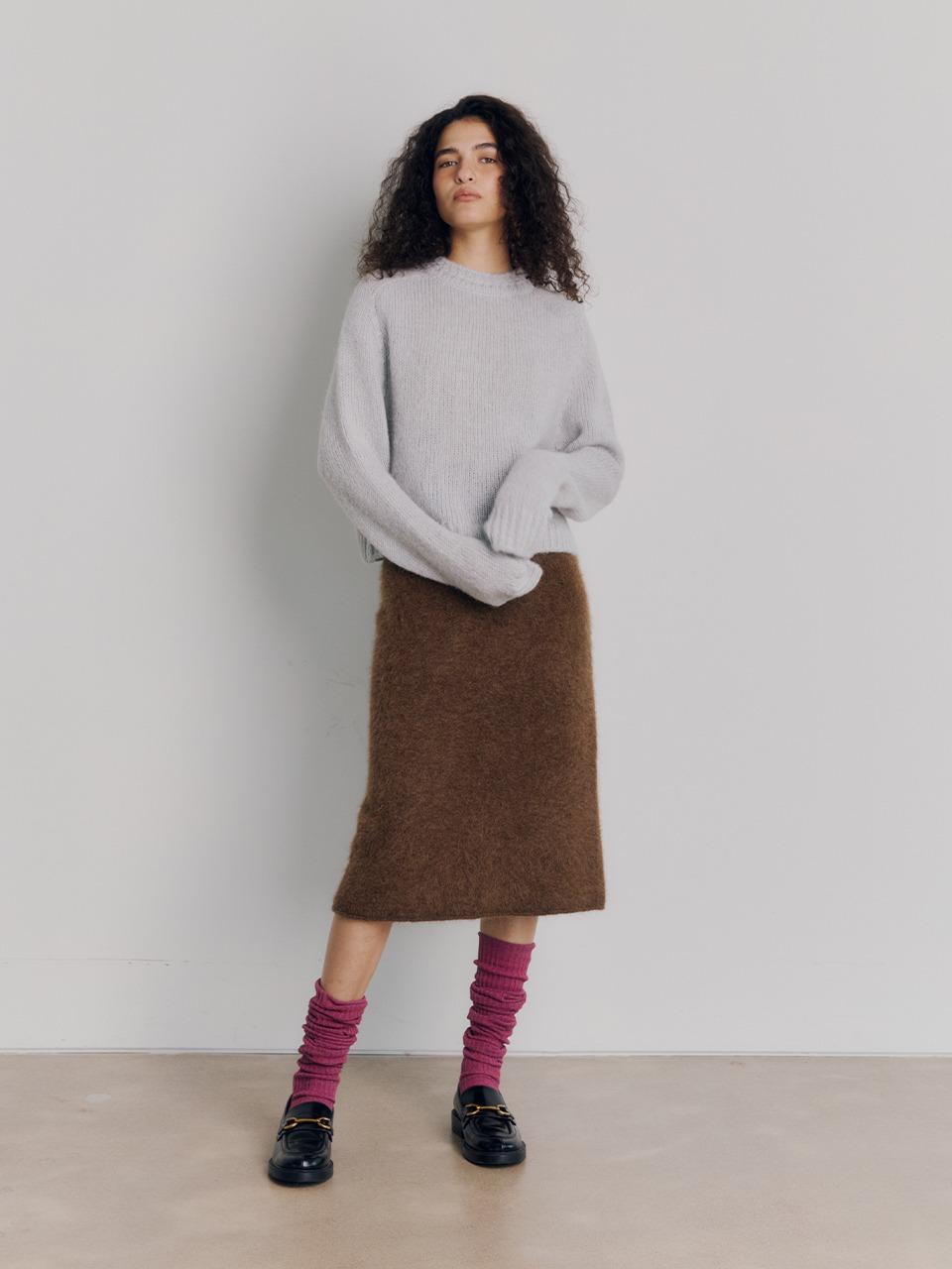 Soft Alpaca Crop Knit (Sky Blue)