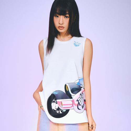 LALAFOX & TREE13 BIKE SLEEVELESS WHITE BP2CH019