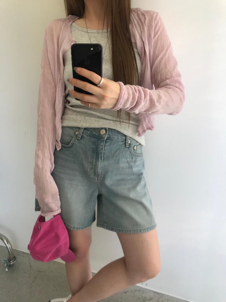 모어댄예스터데이 포션링클 니트 3color 썸머 긴팔 크롭 가디건