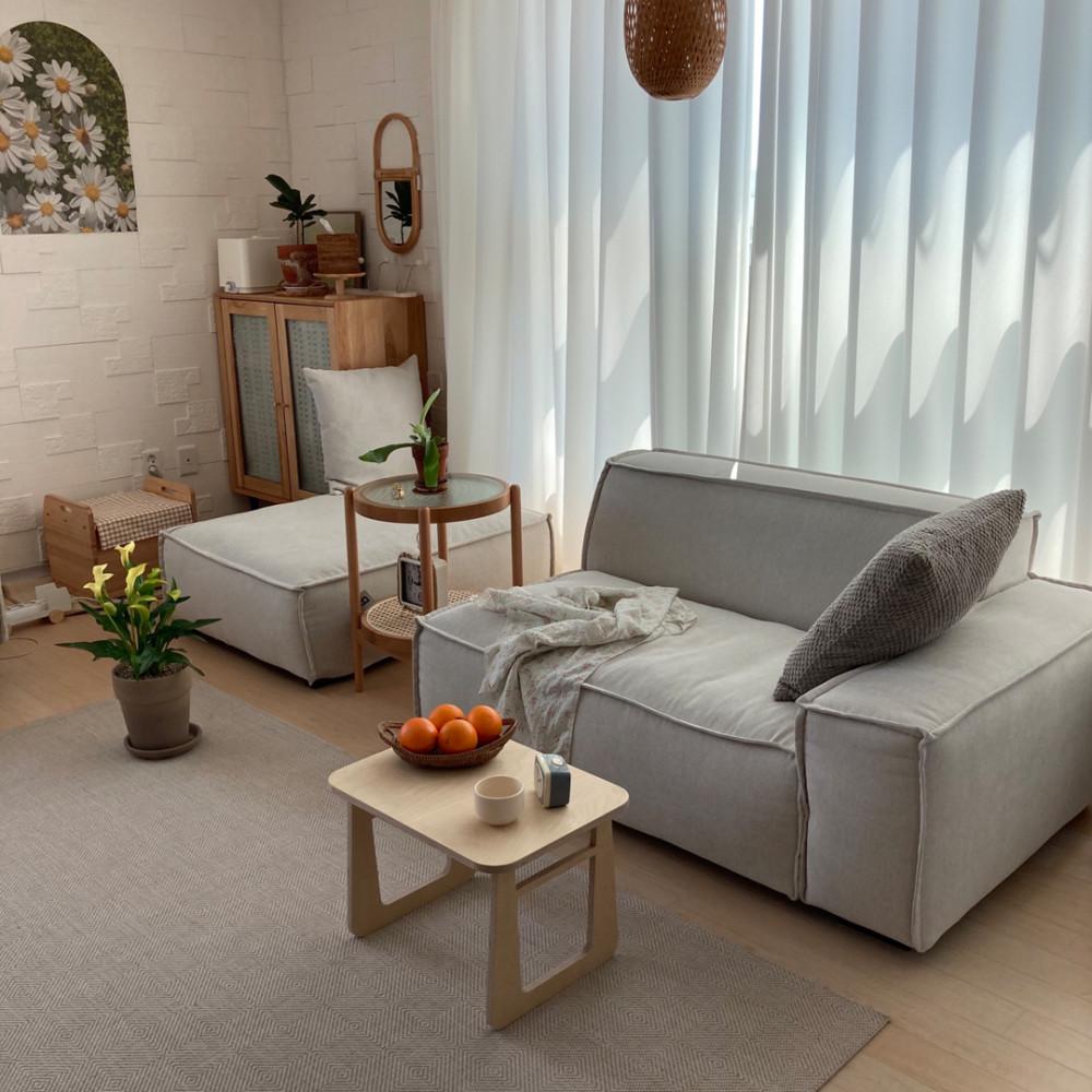 [버즈가구] 두모 2인+스툴세트 스타일클린 워셔블 패브릭소파 2COLORS [BS3075A/B]