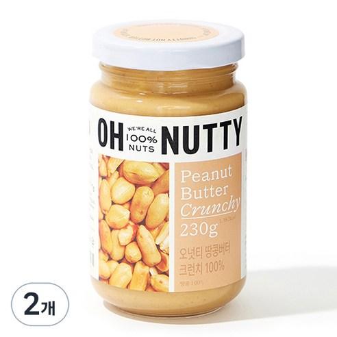 오넛티 땅콩버터 크런치 100%, 230g, 2개