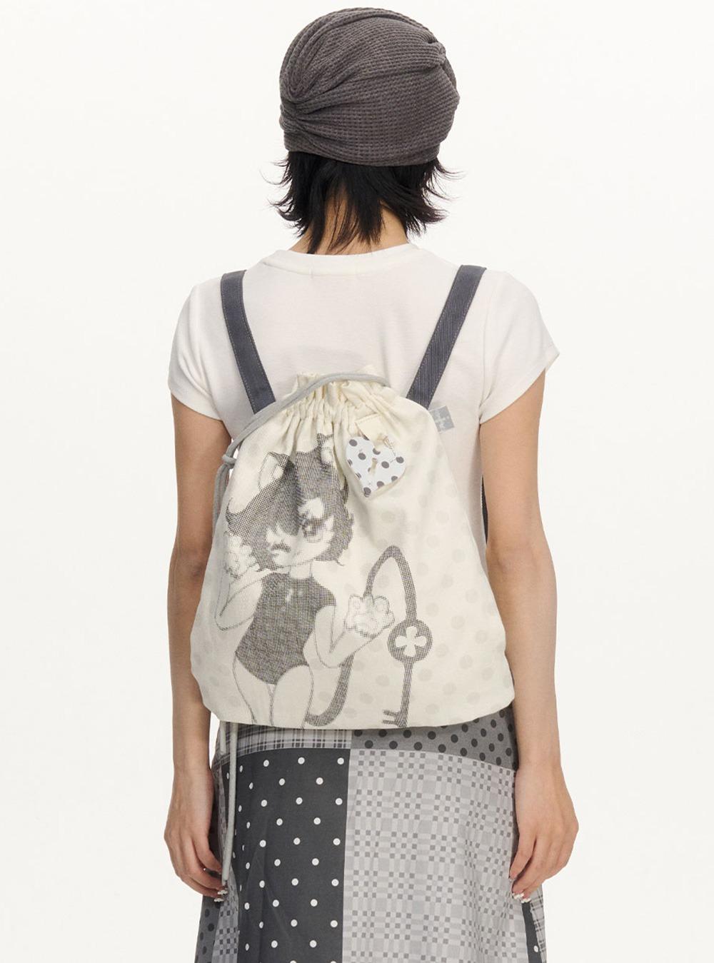 Lovely Heart Lock & Double Strap Backpack