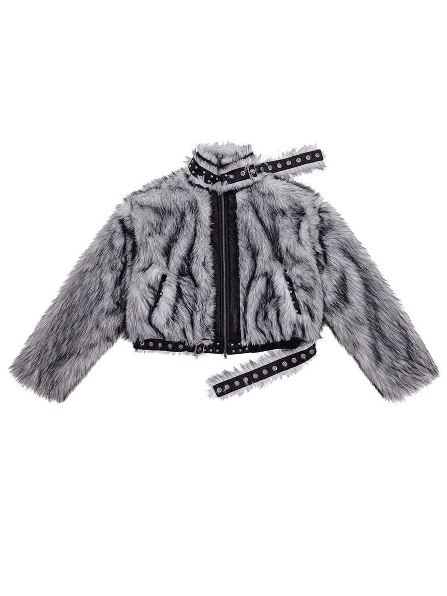 FAUX FUR JACKET - S