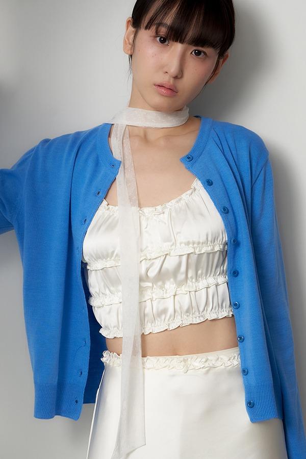 dot mesh long scarf - white