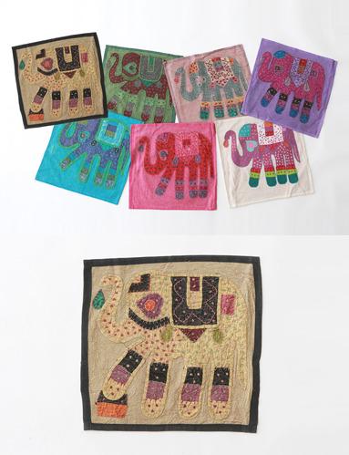 키치 코끼리 스티치 쿠션 커버 (7종)  인도 에스닉 인테리어 소품