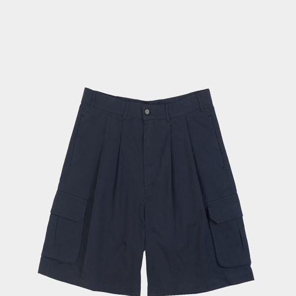 Utility Pin-tuck Cargo Shorts (Navy)