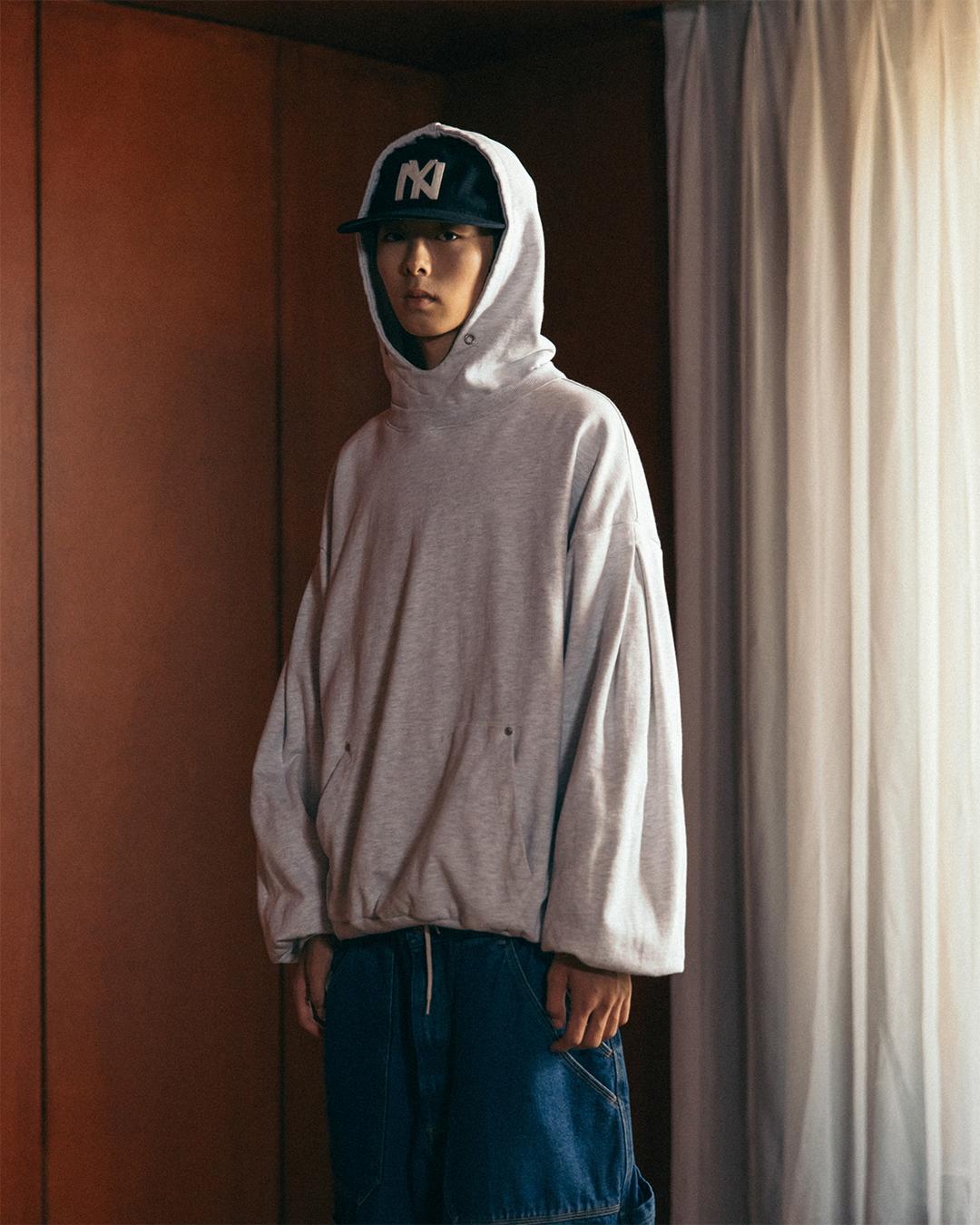 [AG] Valley Layered Hoodie - White Melange