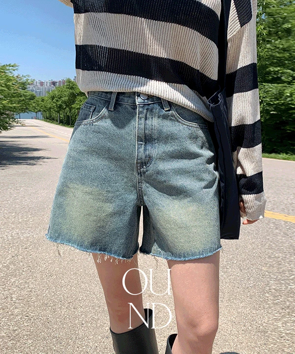 🎬[made/2type/4size][기본/컷팅] 썬셋 빈티지 워싱 데님 반바지- 3color