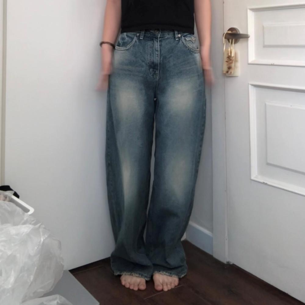 [강추 인생데님] 와이드핏 통청바지 카리나데님 흑청데님