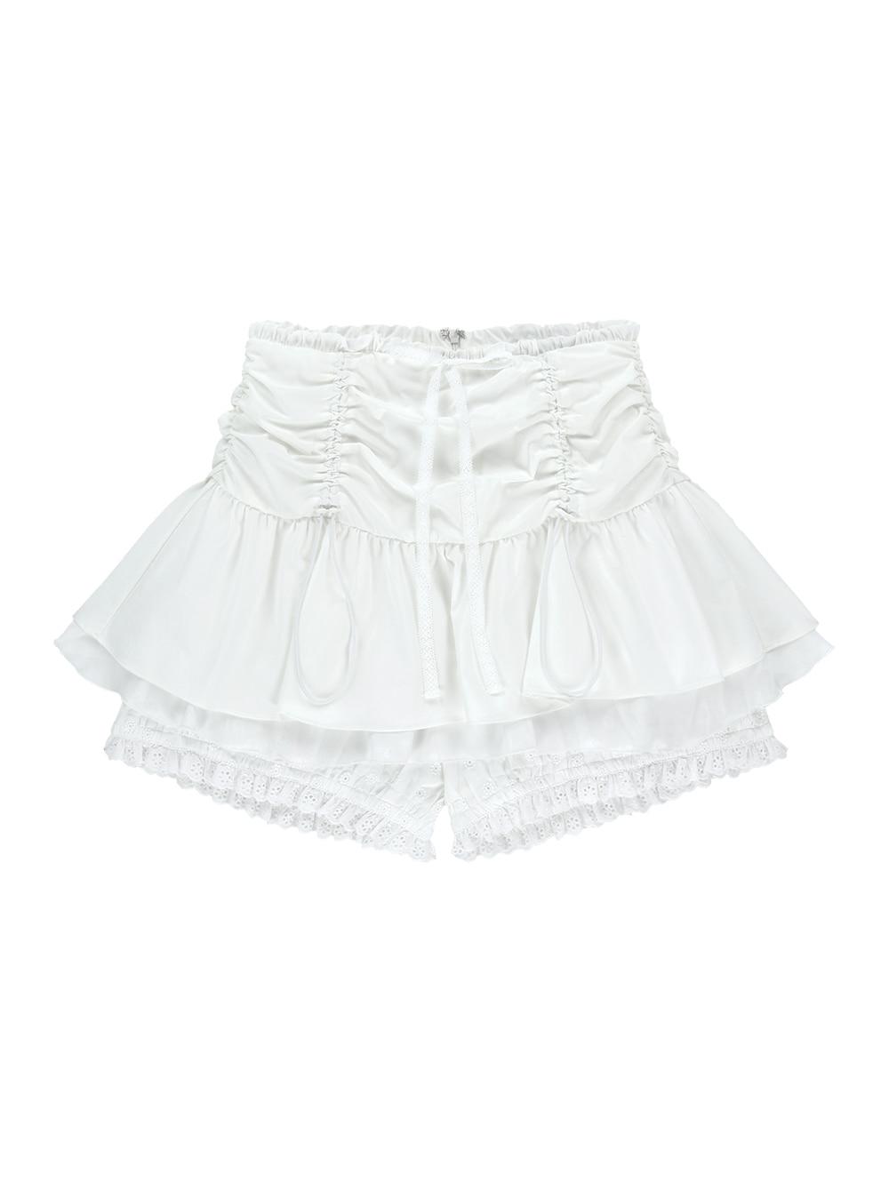 LAYERED BLOOMER SHORTS [WHITE]
