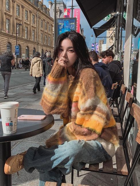 [MD pick!] Sherbet mohair stripe knitwear