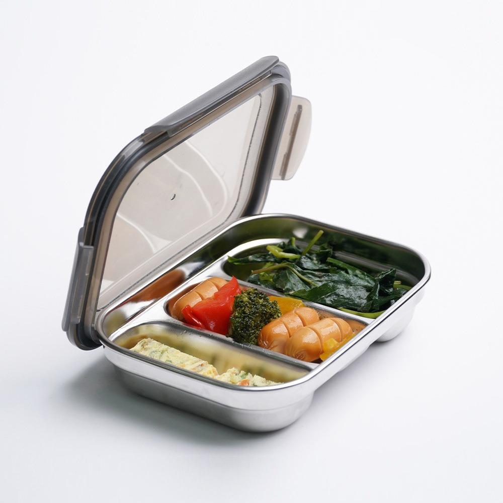 [굳데이] 프레쉬락 스텐 밀폐용기 나눔식판S 직사각3구