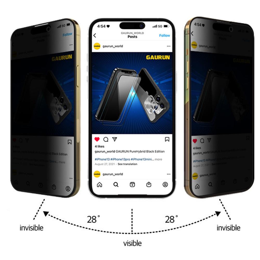 아이폰 14 프로 사생활보호 프라이버시 풀커버 강화유리 액정보호필름