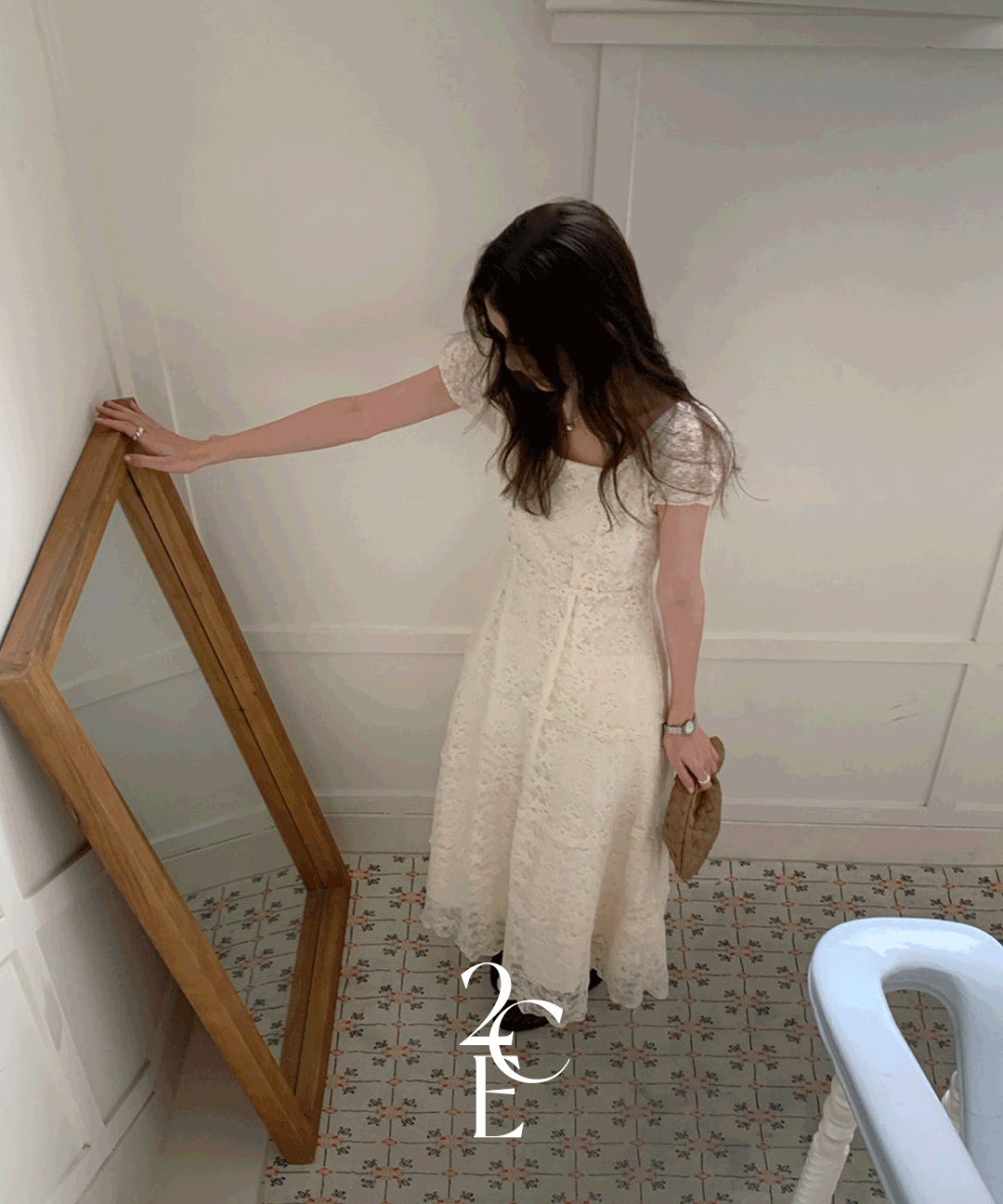 이센치 🌼오늘출발🌼 뮤지엔 스퀘어넥 레이스 롱 원피스 (1color) 셀프웨딩 반팔 스냅 퍼프 드레스