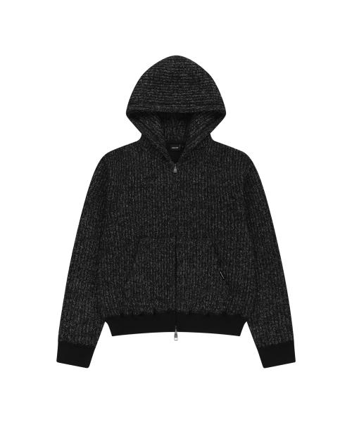 Bokashi Knit Zip-Up Hoodie (Black)