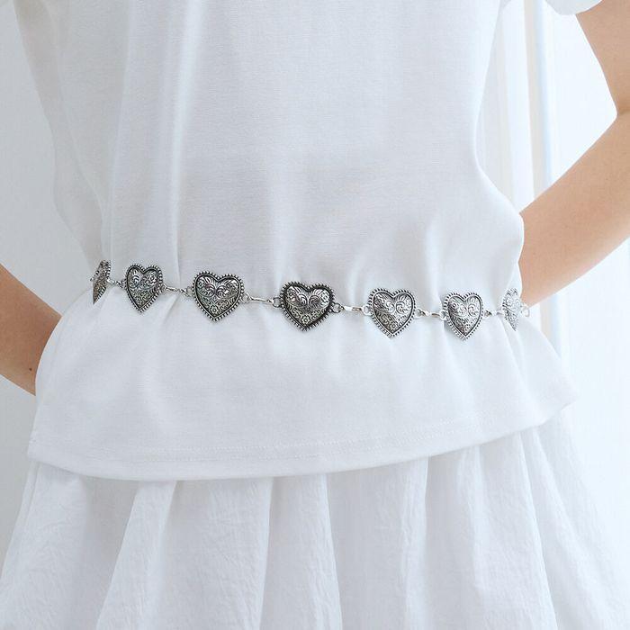AMTIC HEART CHAIN BELT_SILVER