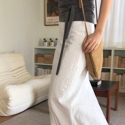 Paper layered maxi skirt