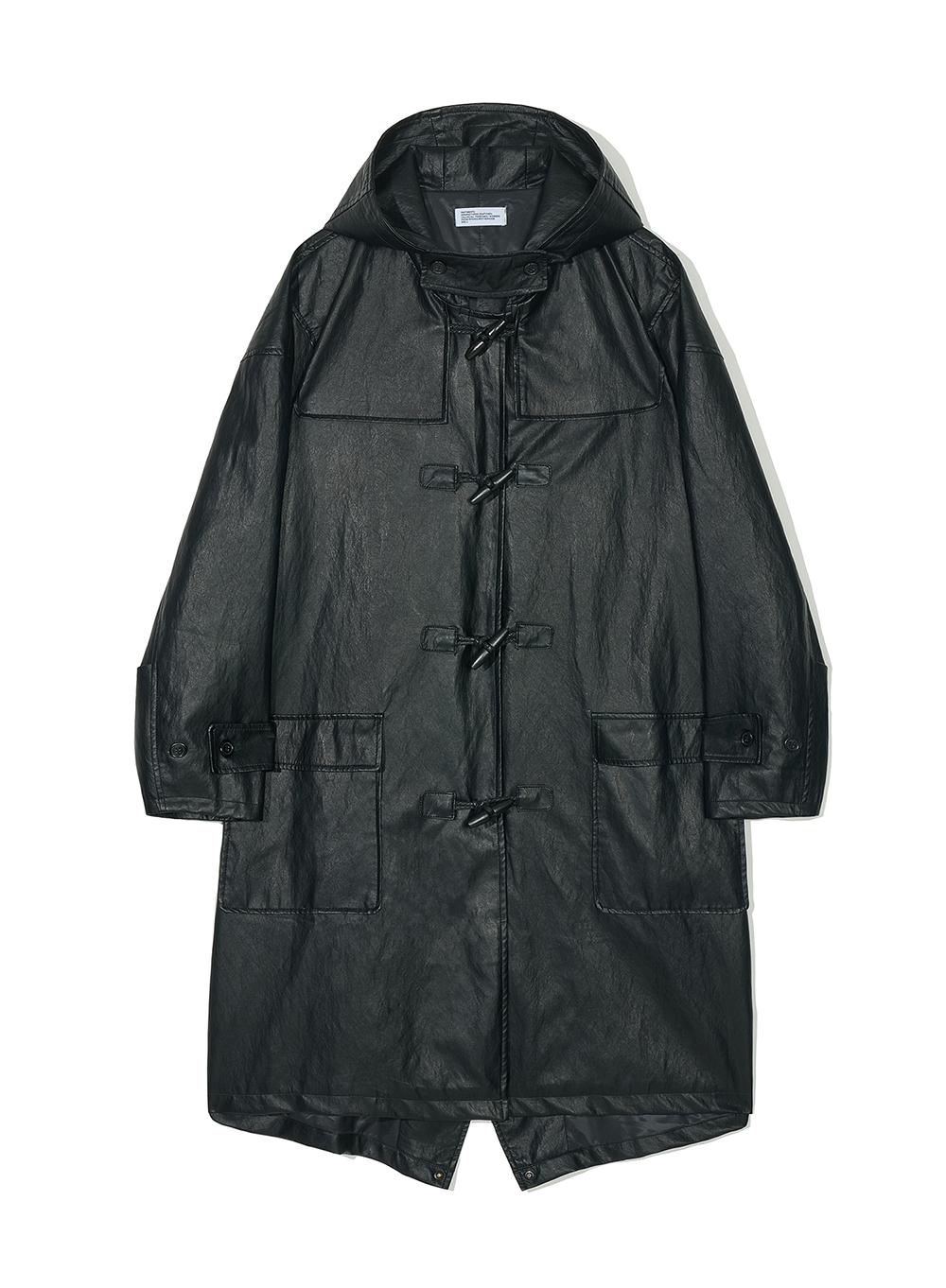 [Vegan Leather] Oversize Duffle Long Coat