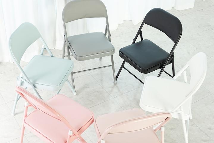 접이식 간이 철제 폴딩 교회 행사용 강당 접는 쿠션 의자