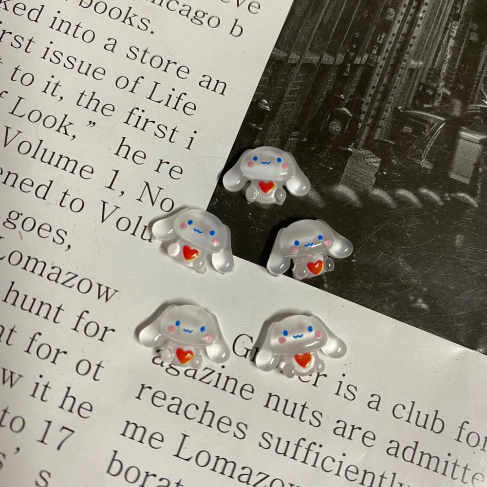 데코덴파츠 탑꾸재료 하트품은 하얀강아지 미니 파츠 케이스 만들기 데코덴 탑로더꾸미기