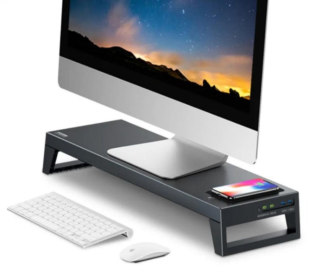 모니터 받침대 LANQ PC DOCK 모니터 스탠드