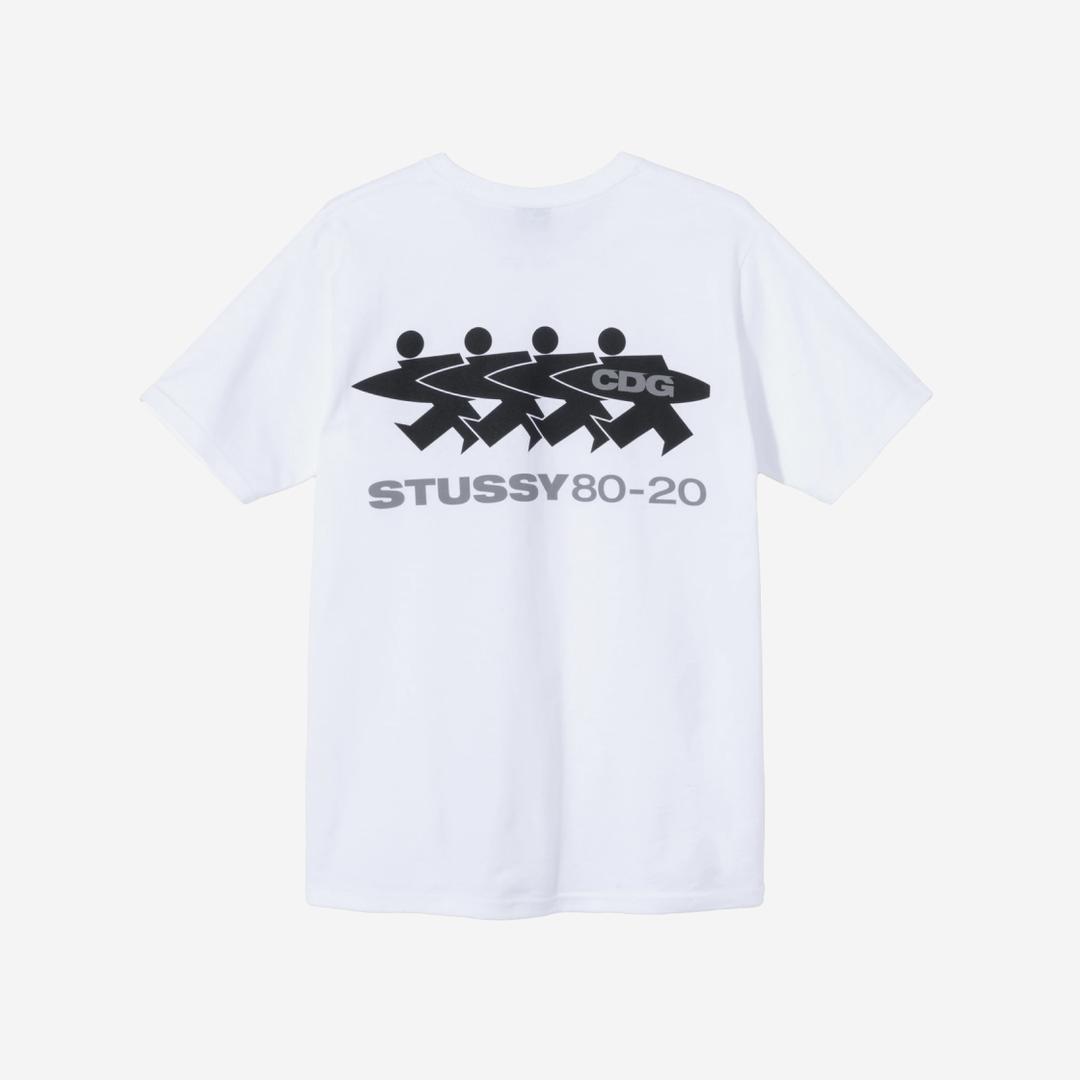 Stussy x CDG Surfman T-Shirt White