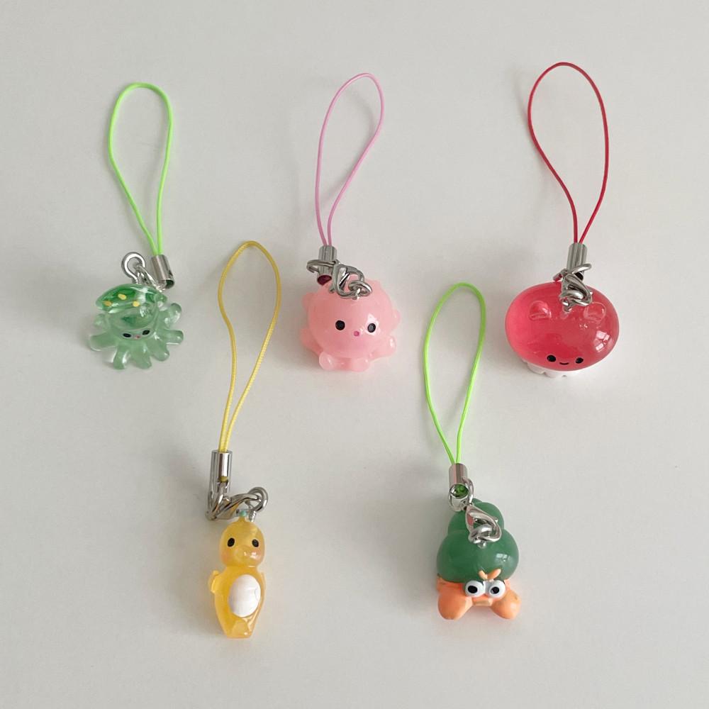 (렛씨온니굿띵) 해양동물 키링 5종 바다키링 해마 해파리 문어 오징어 소라게열쇠고리