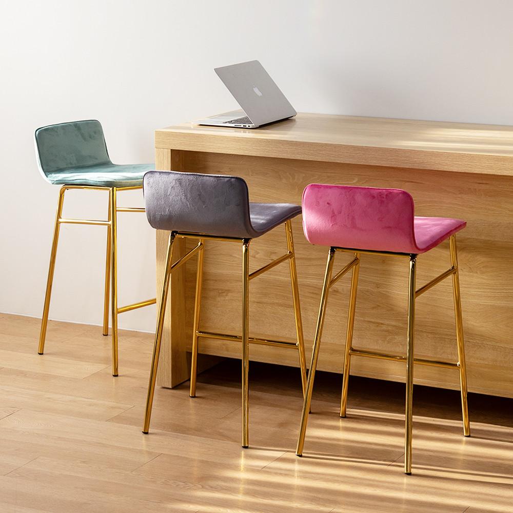 빈 홈바의자 벨벳 골드 체어 높은 아일랜드 의자