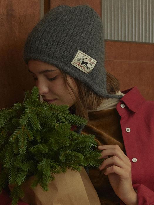 EARFLAP BEANIE (CHARCOAL)