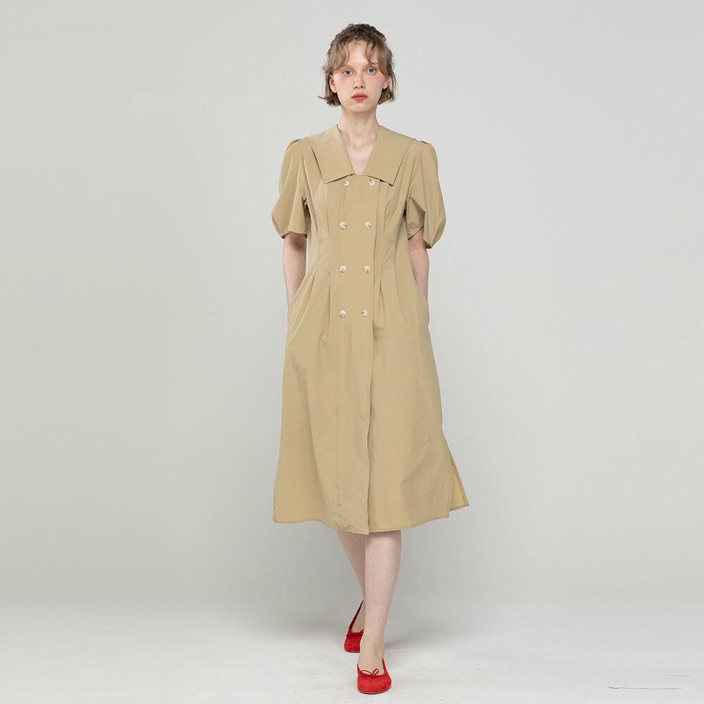 Double-button dress - Beige