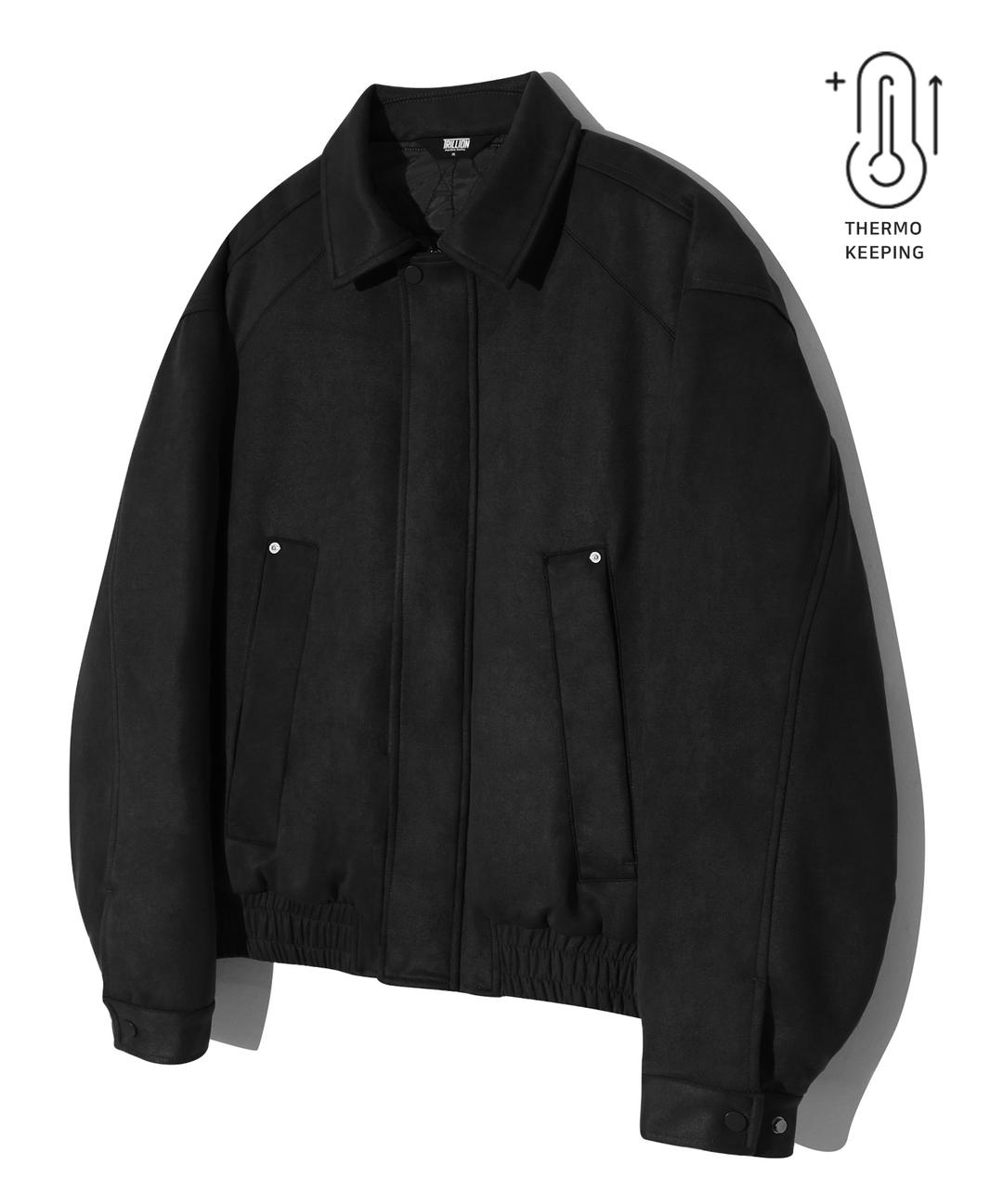 스웨이드 리벳 블루종 집업 자켓 (BLACK)