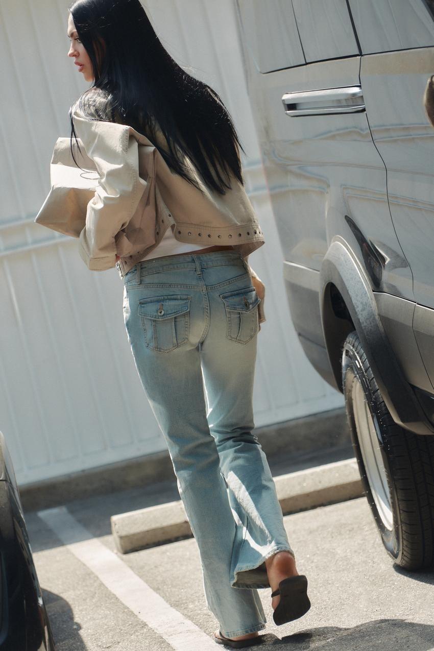 [국내발송] 자라 ZARA 워싱 페이크 스터드 재킷 - 라이트 베이지