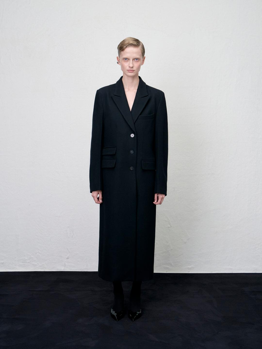 [Reorder] Libra tailored single breasted wool coat Black