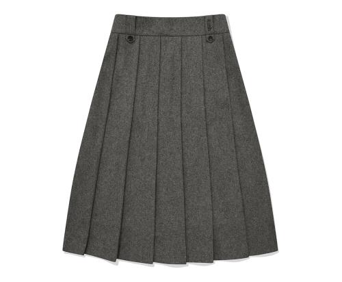 키르시 미디 플리츠 스커트 [멜란지 그레이]