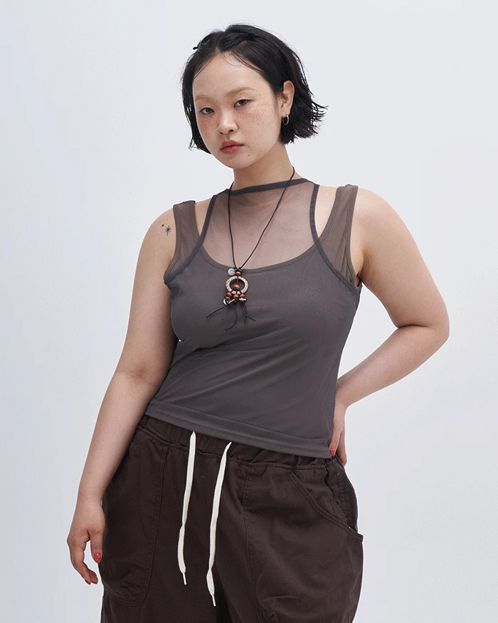 마토 시스루 레이어드 나시