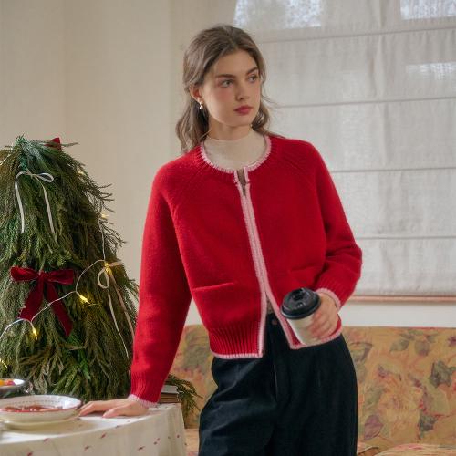 SR_Two-way zip-up knit cardigan_RED