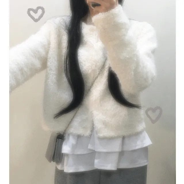 [연말룩🎄💖/국내생산]  포포 퍼 가디건 / 연말룩 크리스마스 cd