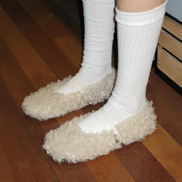 [9차리오더] Fur Baby 0013. Curly Poodle Flats - 4colors