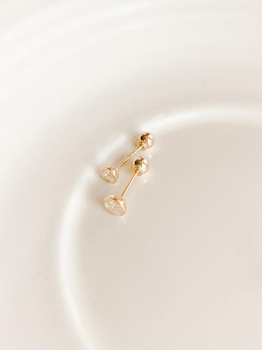 14k gold 심플 베즐 피어싱