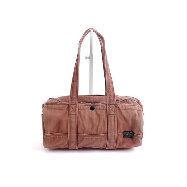 [PORTER] 브릭 브라운 코튼 보스턴 토트백