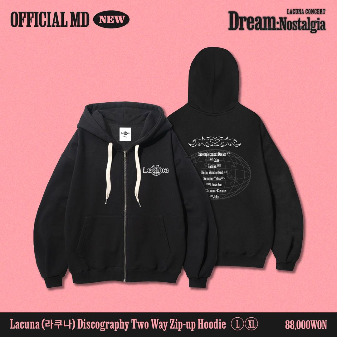 Lacuna (라쿠나) 디스코그래피 투웨이 후드 집업 | Lacuna Discography Two Way Zip-up Hoodie