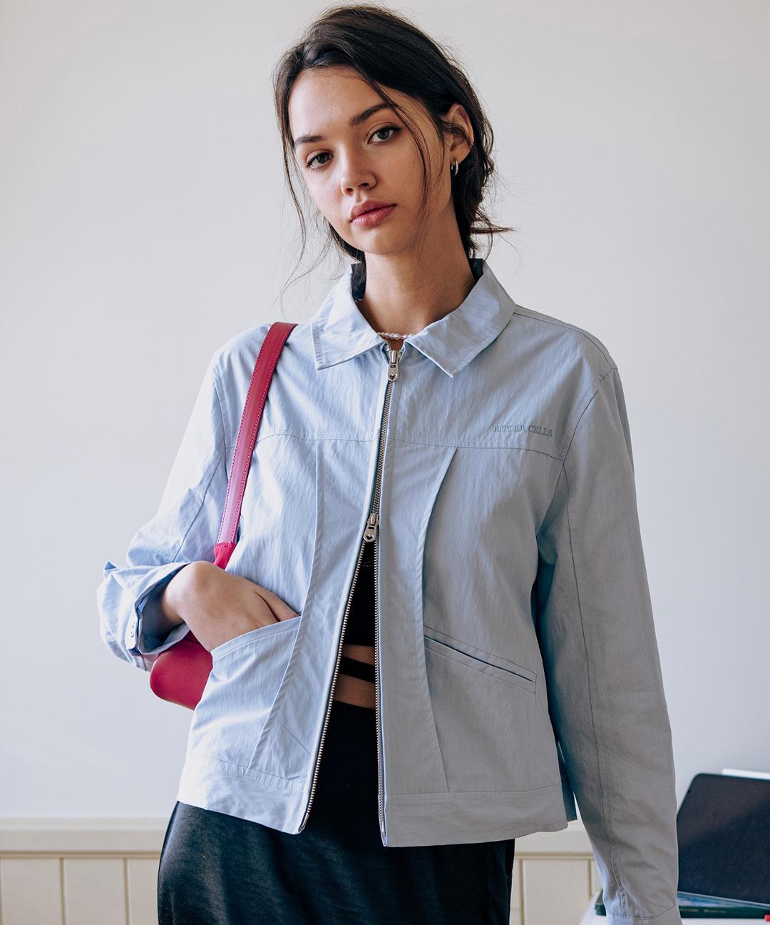 Clare Vintage Jacket-Sky Blue