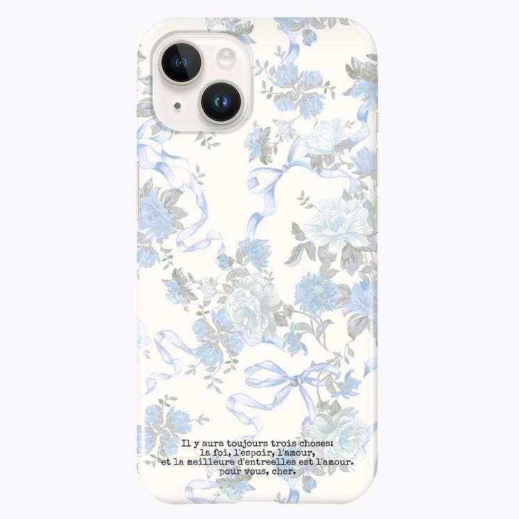 blue flower ribbon case