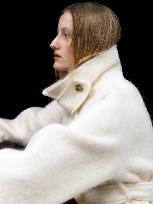 [앨펑 PICK]HAIRY WOOL BELTED HALF COAT S(CT-1450)