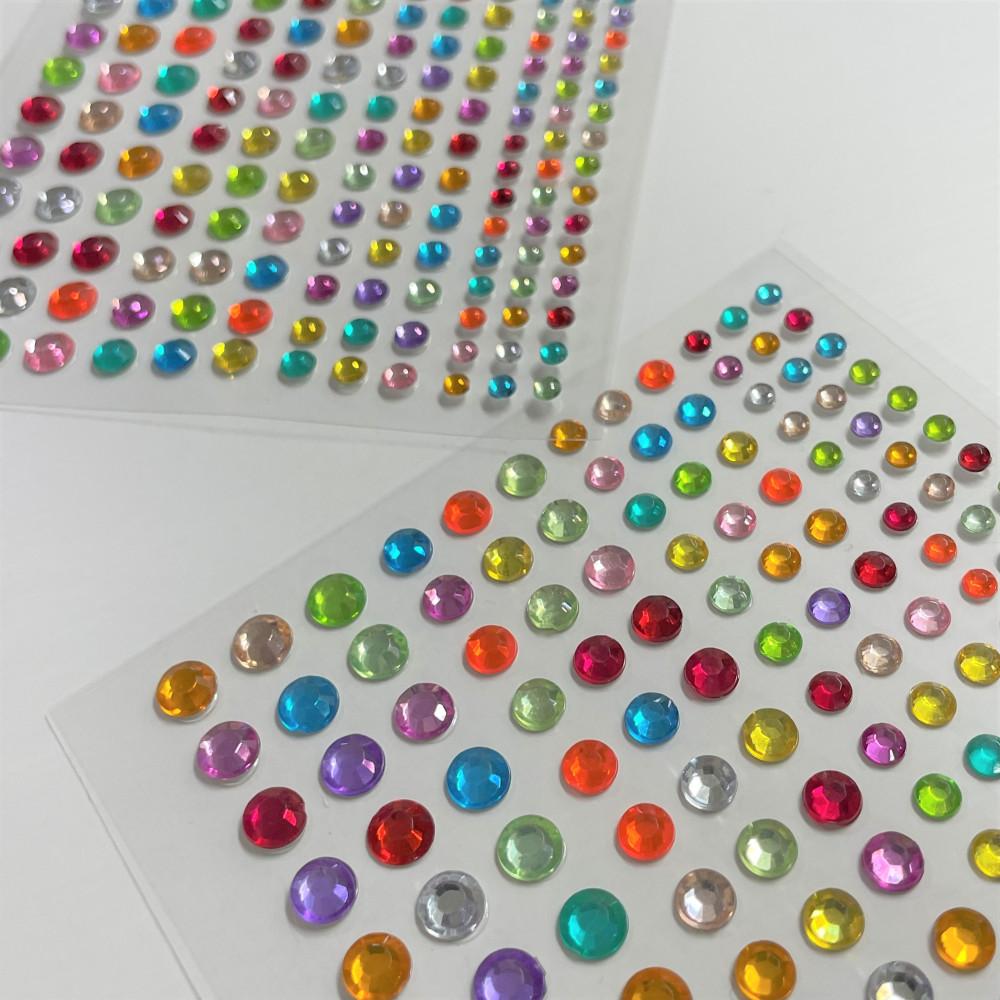 랜덤 컬러팝 큐빅 접착 비즈 스티커 165개